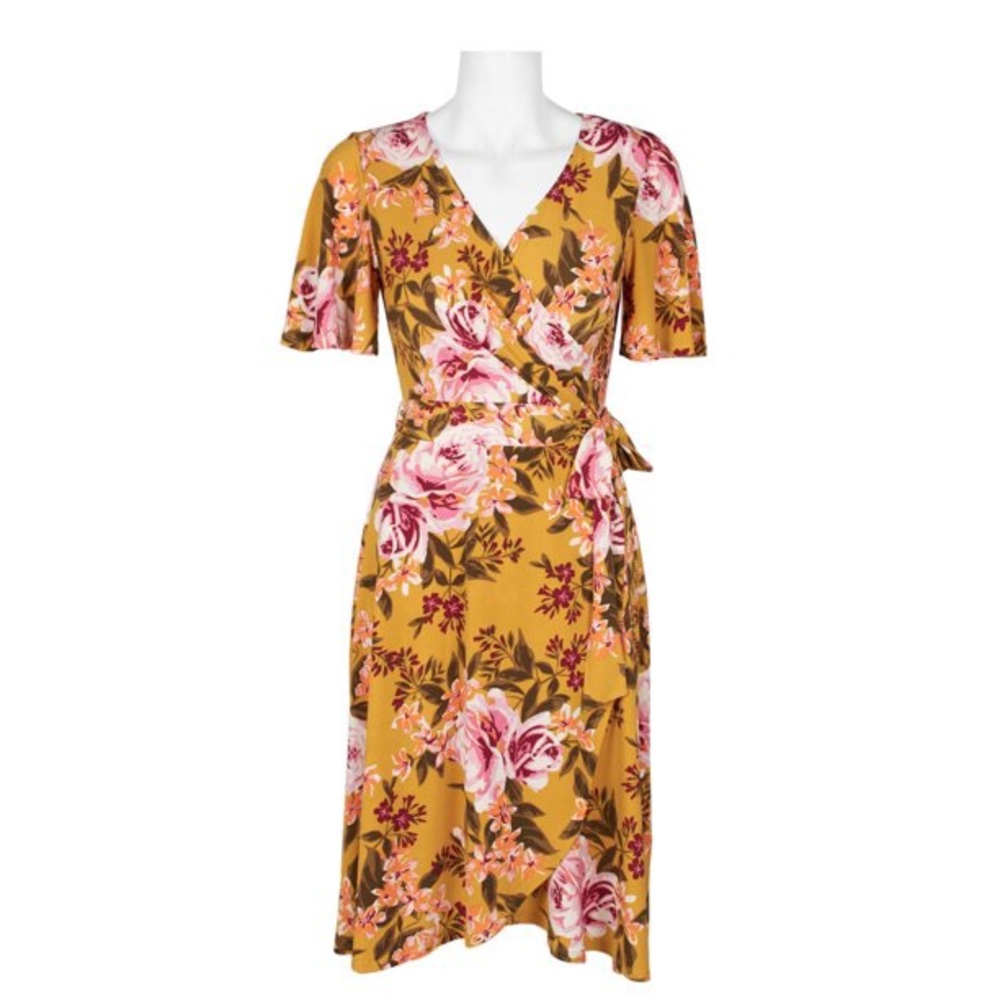 Donna Morgan Floral Faux Wrap Dress